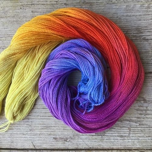 Colour blended hand dyed Perle cotton, Size 8