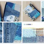 Hand embroidered zipper pouch from fabric scraps. DIY Tutorial