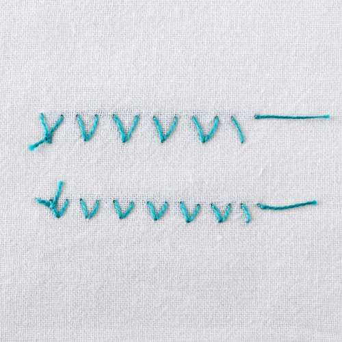 Closed blanket stitch back side