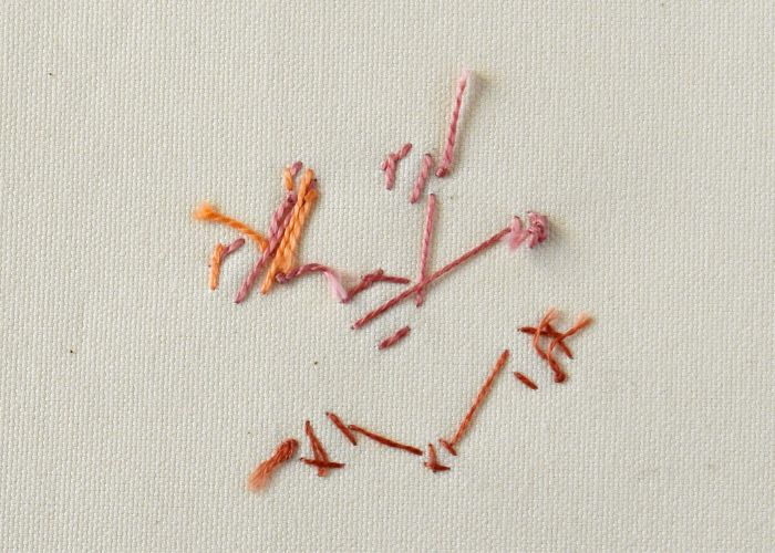 Sur l'envers, des points droits aléatoires