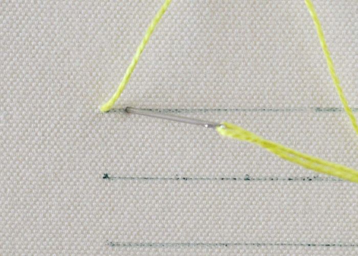 Demi-point Chevron Étape 1