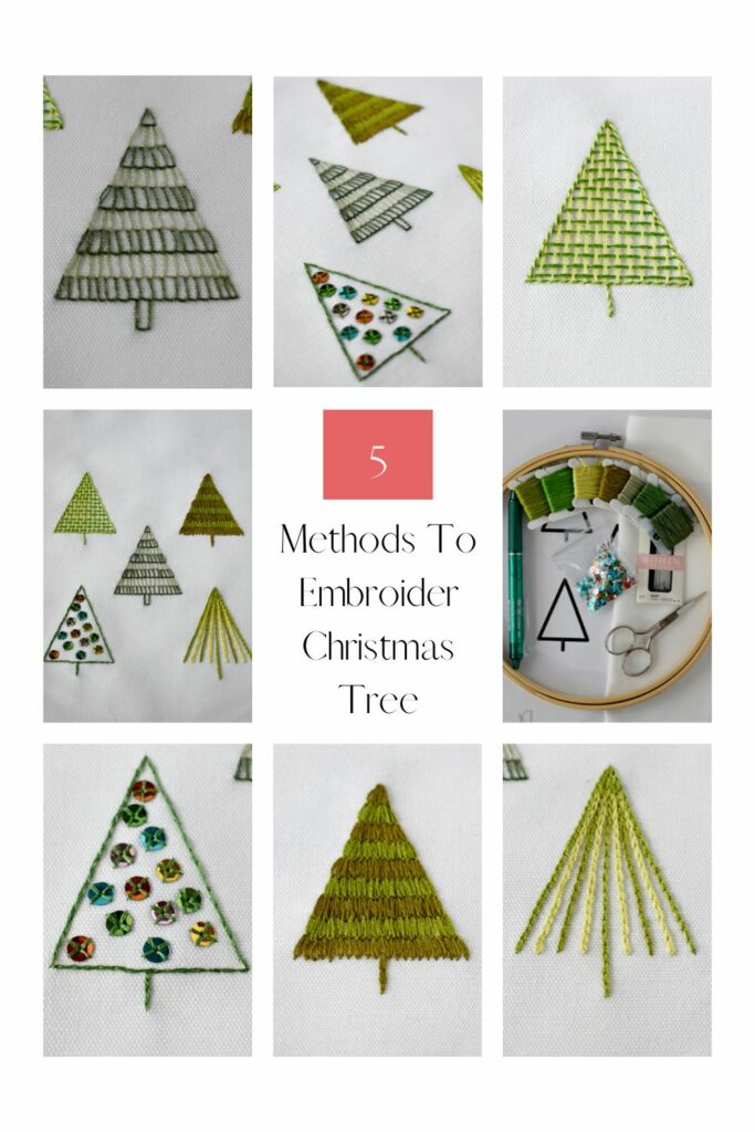 5 formas impresionantes de bordar árboles de Navidad