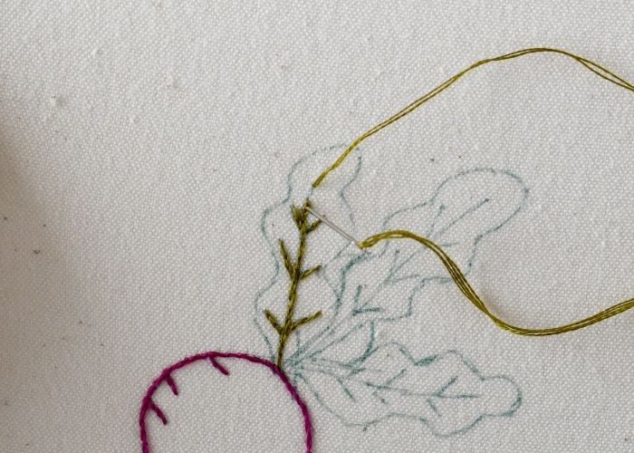 Split back stitch embroidery