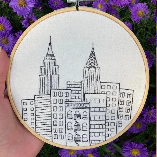 New York - hand embroidery PDF pattern designed by SpiresandStitches on Etsy