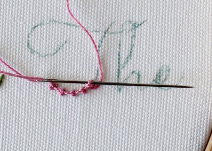 The - embroidered letters step 1 image