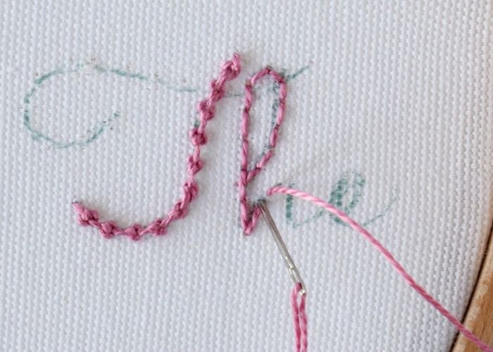 The - embroidered letters step 2 image