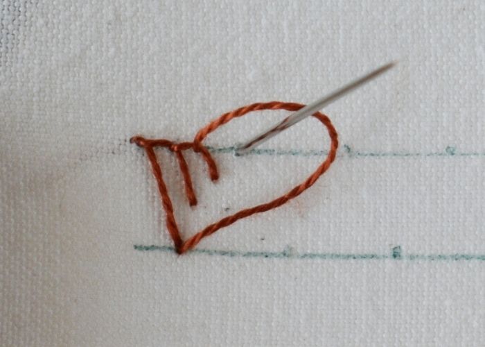 Blanket Stitch Triangles hand embroidery tutorial step 5 image