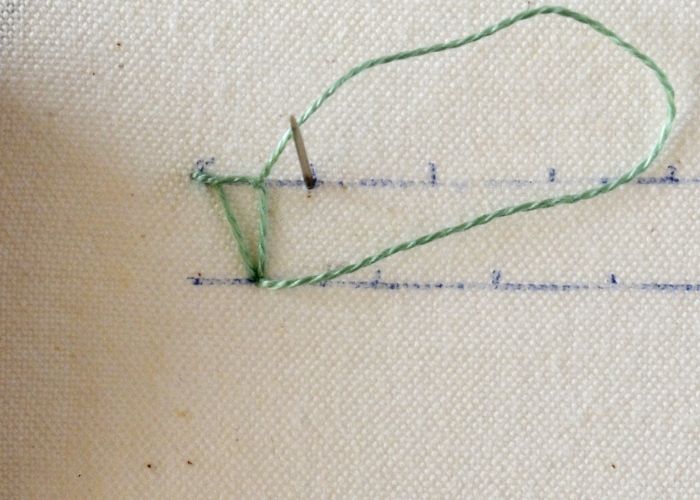 Triple Blanket Stitch hand embroidery tutorial step 4 image