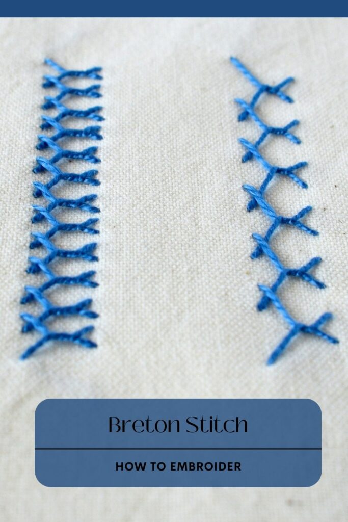 Learn the intriguing decorative variation of Herringbone stitch now! PIN image